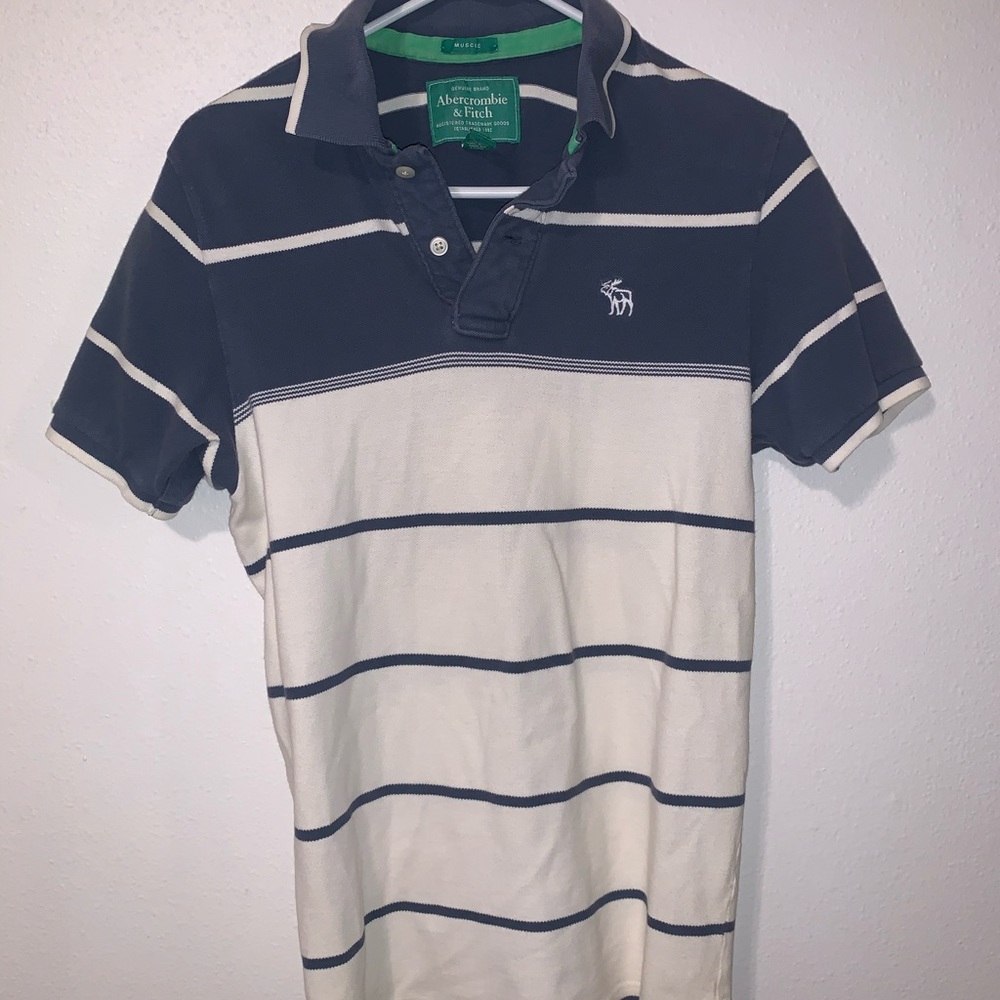 ‼️ ABERCROMBIE & FITCH BLUE AND WHITE POLO ‼️